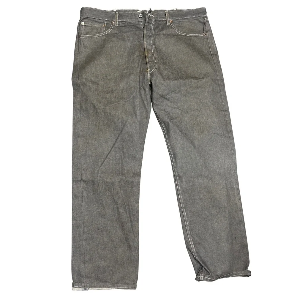 Levi's 501 Original Straight Leg‎ Jeans Mens 40x32 Gray Denim Button Fly